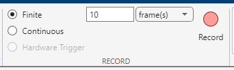 Record section in Image Acquisition Explorer