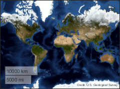 World map of satellite imagery