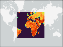 Elevation data displayed on a world map