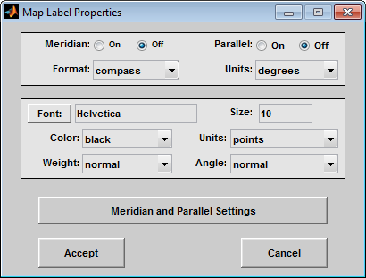 Map Label Properties dialog box