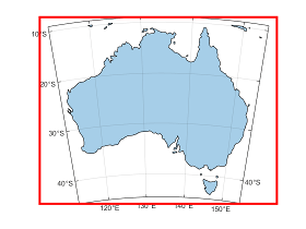 Map of Australia in cartographic map layout