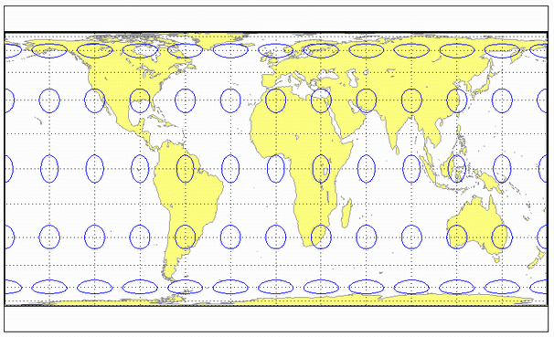 World map using Trystan Edwards projection