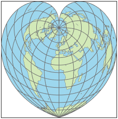 World map using Werner projection