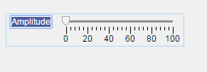 Slider component. The slider label text is selected and reads "Amplitude".