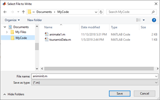 Save to file dialog box