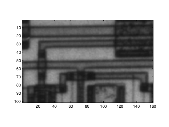 Grayscale image of a circuit, cropped