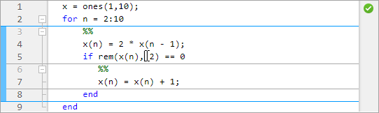 Create and Run Sections in Code MATLAB Simulink MathWorks