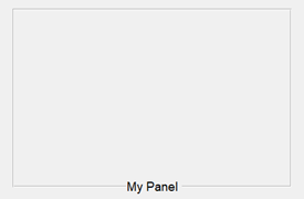Panel with a title in the bottom center