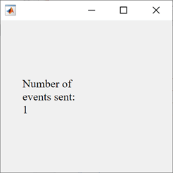 UI figure window with text "Number of events sent: 1"