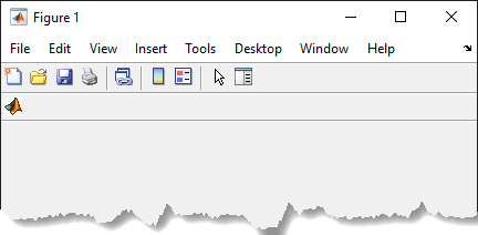 Figure that displays the default toolbar and another toolbar below it that contains a push tool with the MathWorks logo.