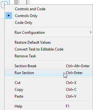 Run solver; keyboard equivalent is ctrl+enter