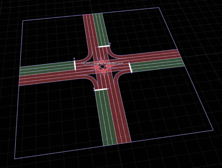 ASAM OpenDRIVE data imported into scene using OpenDRIVE Viewer Tool