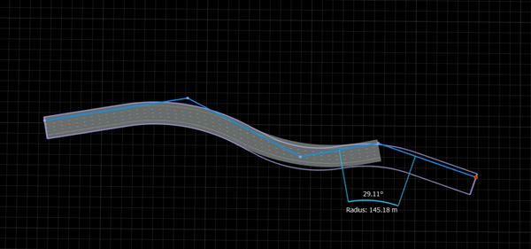 Road with new control point being added to the end