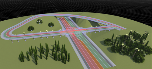 Preview of RoadRunner scene when exporting to ASAM OpenDRIVE