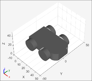 Isometric view of mesh solid shape