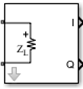 Outport block icon with Sensor type set to Power, Output parameter set to In-phase and Quadrature Baseband, and Ground and hide terminal is Off.