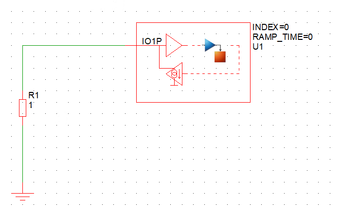 SIMetrix schematic of a resistor connected to a Cosimulation Interface with one port