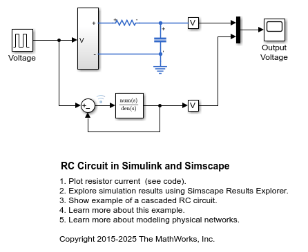 RC-Glied in Simulink und Simscape