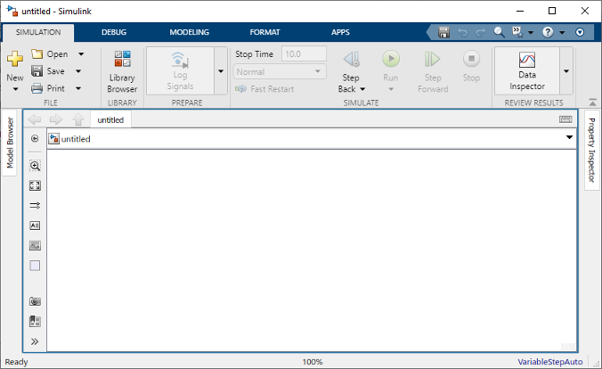 Empty Simulink Editor