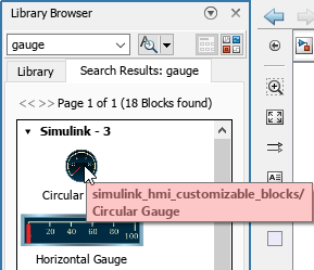 Library Browser tooltip that displays library block path