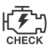 Check Engine2 icon: the outline of an engine with the silhouette of a lightning rod on it, and the word "CHECK" underneath it