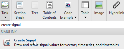 Choosing Create Signal from command completion suggestions