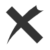 Ex2 icon: a cross mark with one curved line