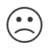 Frown2 icon: the outline of a face with a closed frowning mouth