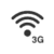 Network3G icon: the wireless internet connection icon with "3G" next to it