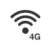 Network4G icon: the wireless internet connection icon with "4G" next to it