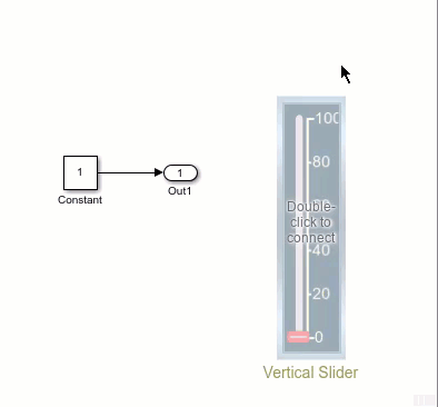 An unconnected Vertical Slider block connects to a Constant block.