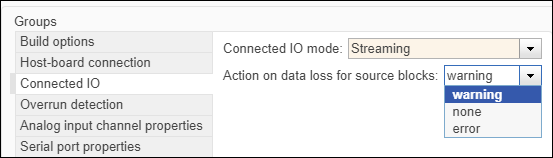 Arduino action on data loss