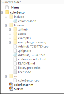 folder structure for custom device driver example