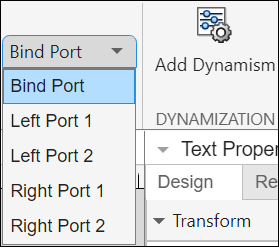 Bind Port drop-down list showing available ports