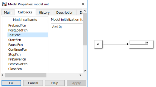 InitFcn in Model Properties dialog box