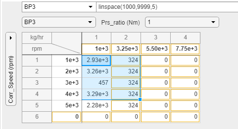 Lookup Table spreadsheet drag selection.