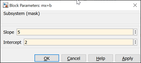 mask parameter dialog