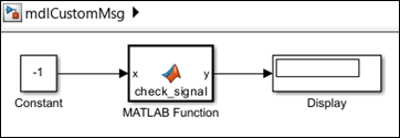 Simulink model using a MATLAB Function block.