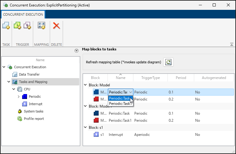 Concurrent Execution tool with Tasks and Mapping open.