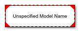 An unresolved Model block with red corners and text that says, "Unspecified Model Name"