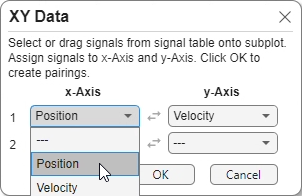 The XY Data dialog box.