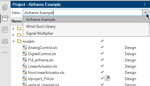 References tree shows one project selected in the pane on the left and information about the selected project, including all folders and files, in the panes on the right.