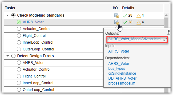 Tooltip for untracked output file