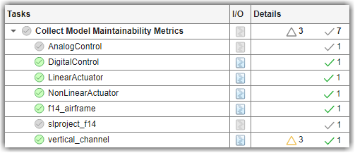 Tasks column showing outdated task results for two model task iterations