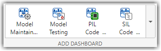 The Add Dashboard section of the toolstrip