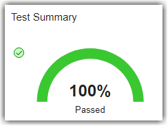 Test Summary widget showing that 100% of tests passed