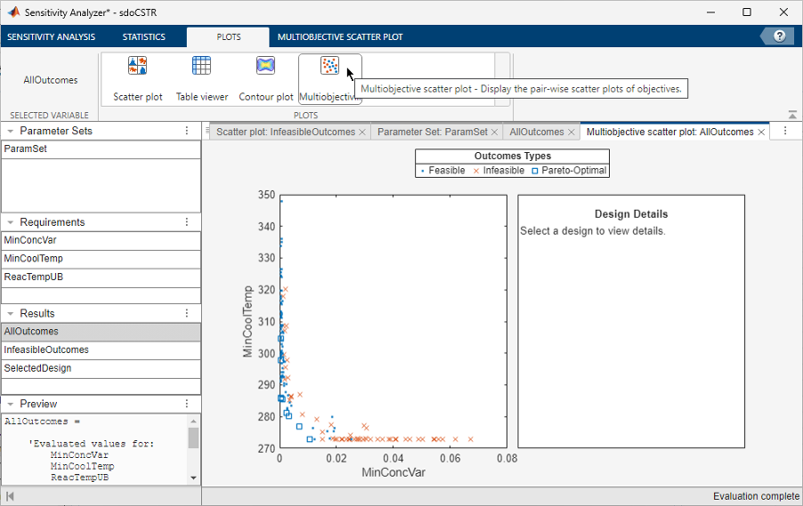 Evaluation Result multiobjective scatter plot