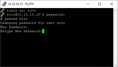 Use the password command in PuTTY session to change the target computer user password.