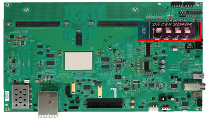 SW2 switch positions on the ZCU216 board