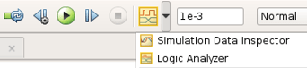 Simulink Toolstrip, with the Logic Analyzer button highlighted